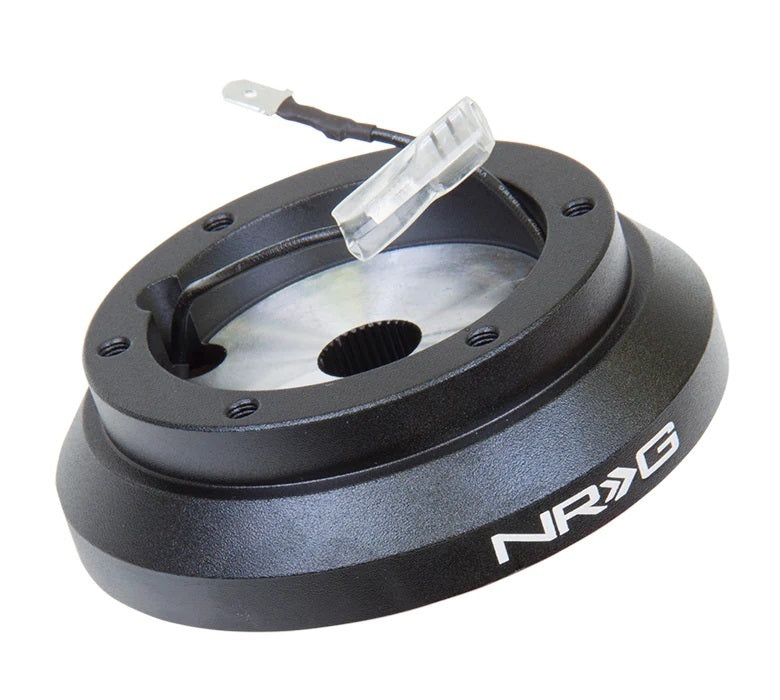NRG Innovations Steering Wheel Adapter - 6-Bolt Quick Release to OE Column - Black - Mitsubishi / Subaru