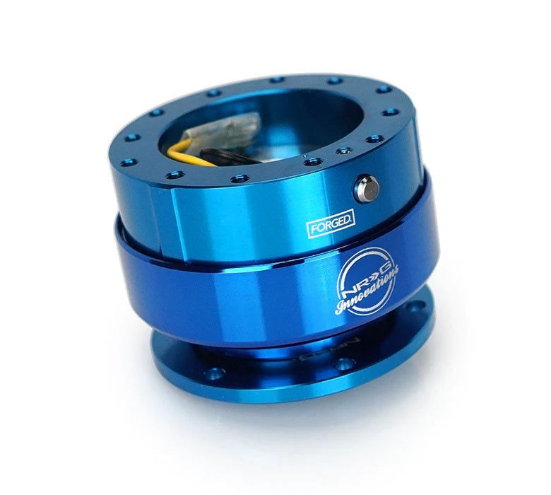 NRG Innovations Gen 2.0 Steering Wheel Quick Release - SFI 42.1 - Blue - 6-Bolt Steering Wheel