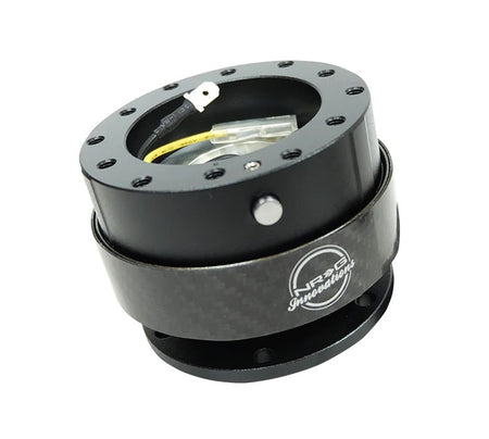 NRG Innovations Gen 2.0 Steering Wheel Quick Release - SFI 42.1 - Black / Carbon Fiber - 6-Bolt Steering Wheel