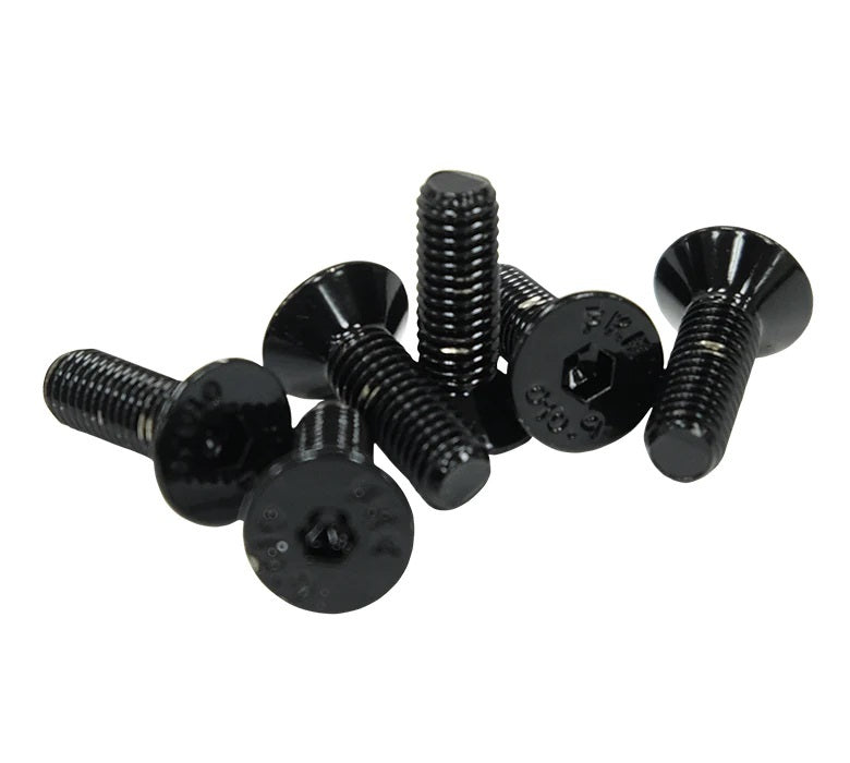 NRG Innovations Steering Wheel Screw Kit - Conical Seat - 5 mm x 0.8 Thread - Allen Head - Black (Set of 6)