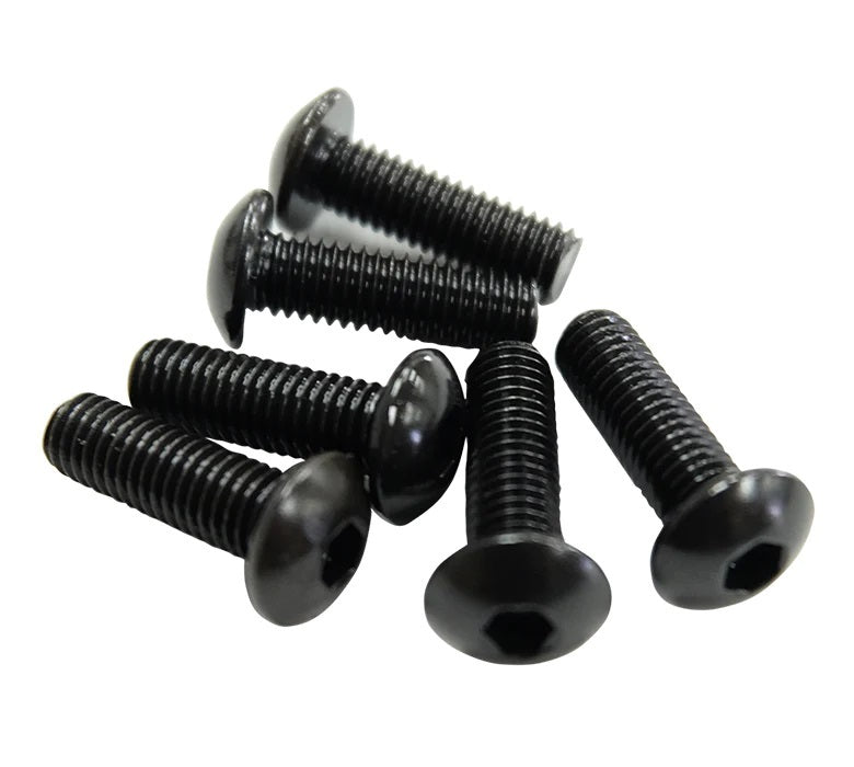 NRG Innovations Steering Wheel Screw Kit - Flat Seat - 5 mm x 0.8 Thread - Allen Head - Black (Set of 6)