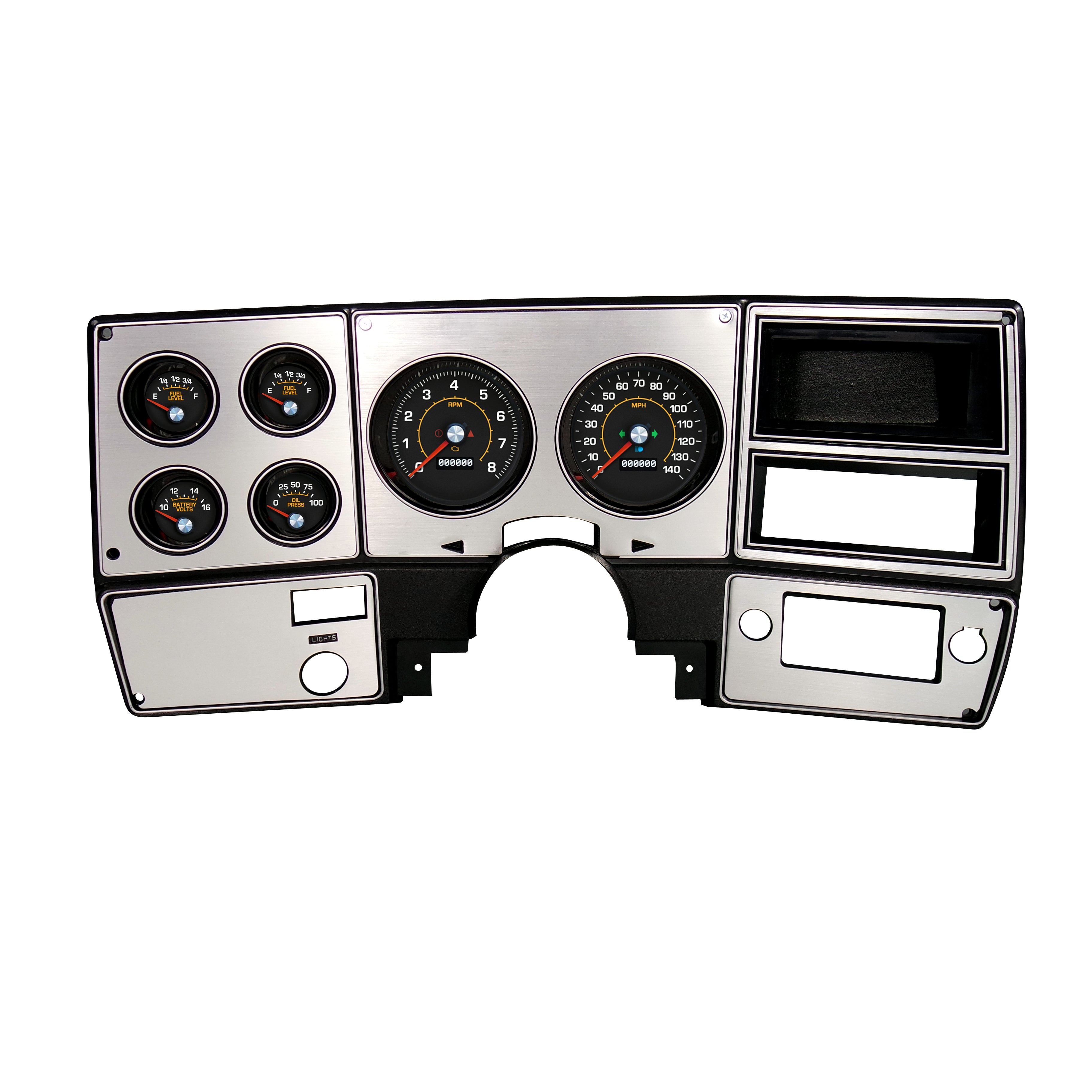 New Vintage USA M-102 Series Gauge Kit - Black Face - GM Fullsize Truck 1973-87