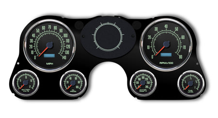 New Vintage USA 69 Series Gauge Kit - Black Face - GM Fullsize Truck 1967-72