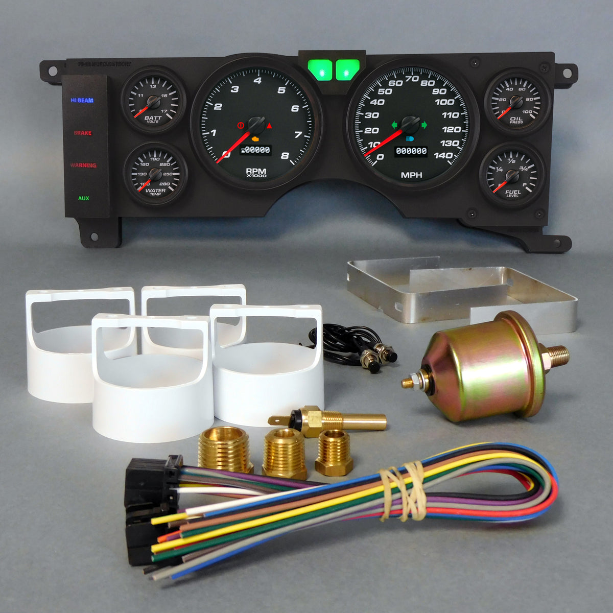 New Vintage USA Performance II Gauge Kit - Black Face - Ford Mustang 1978-86