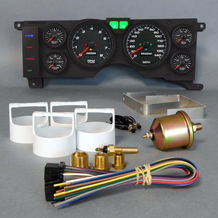 New Vintage USA Performance II Gauge Kit - Black Face - Ford Mustang 1978-86