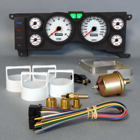 New Vintage USA Performance II Gauge Kit - White Face - Ford Mustang 1978-86