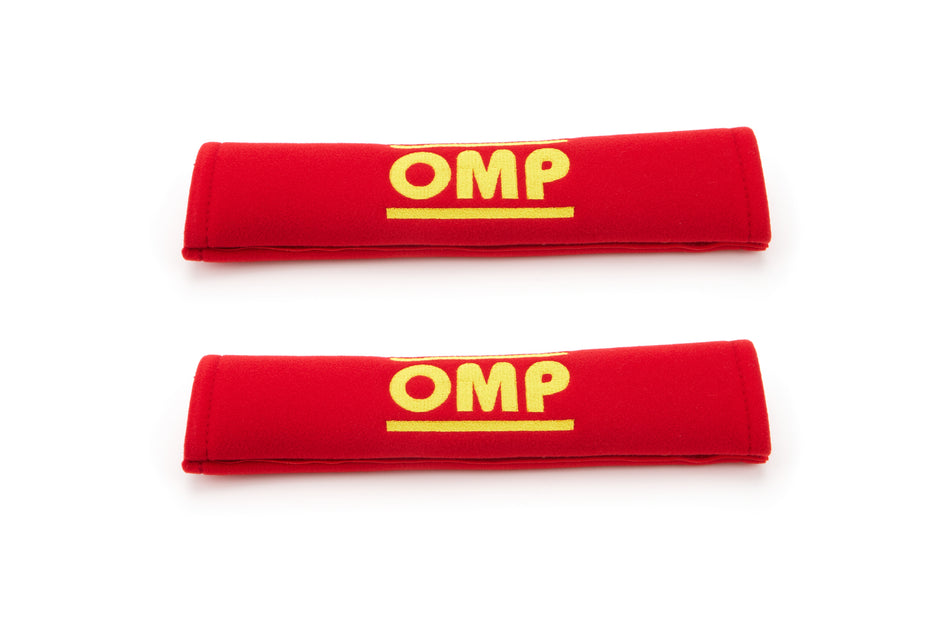 OMP Harness Pads - Red - 2 in Belts