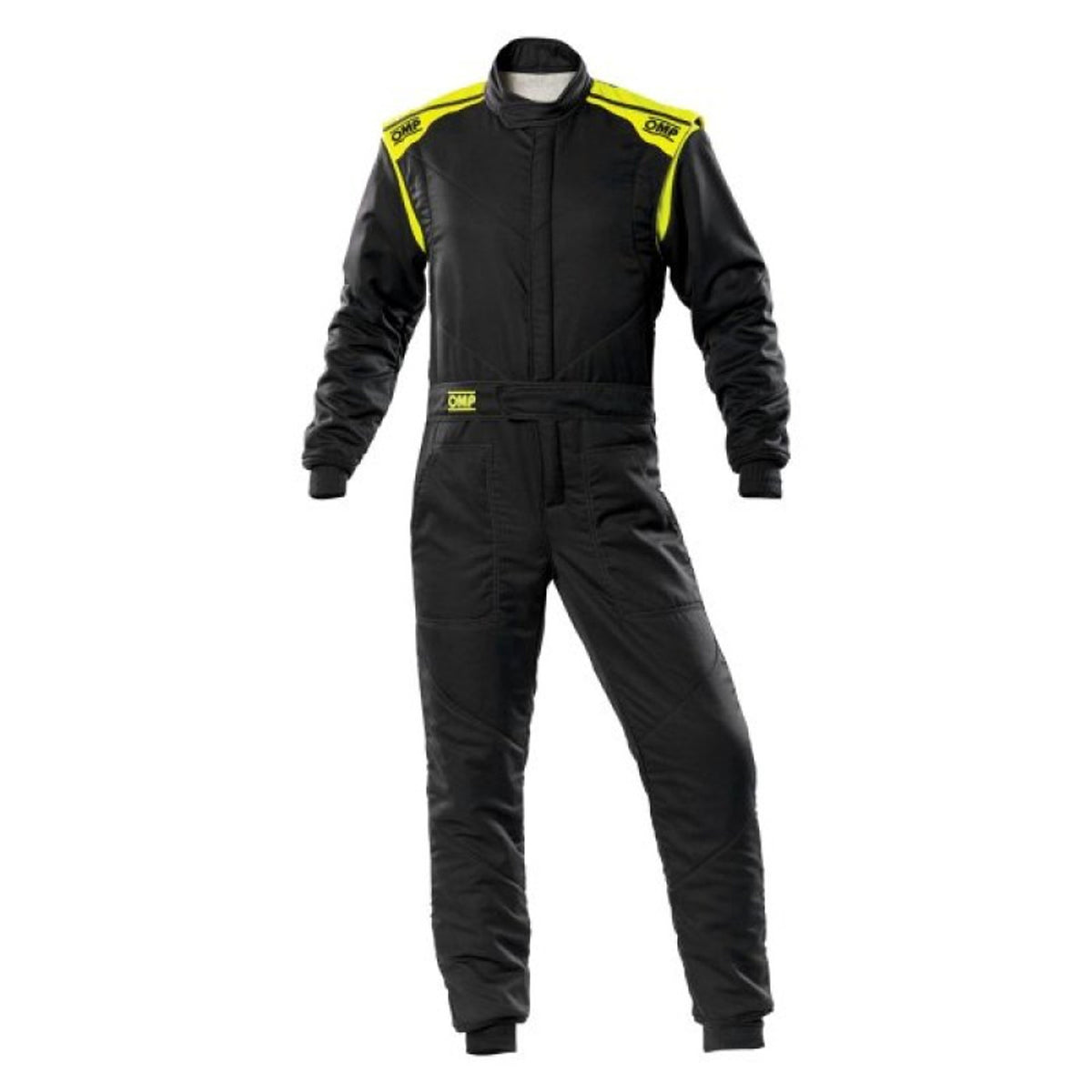 OMP Racing First-S Suit - FIA 8856-2018 – SFI 3.2A/5 - Black / Fluorescent Yellow