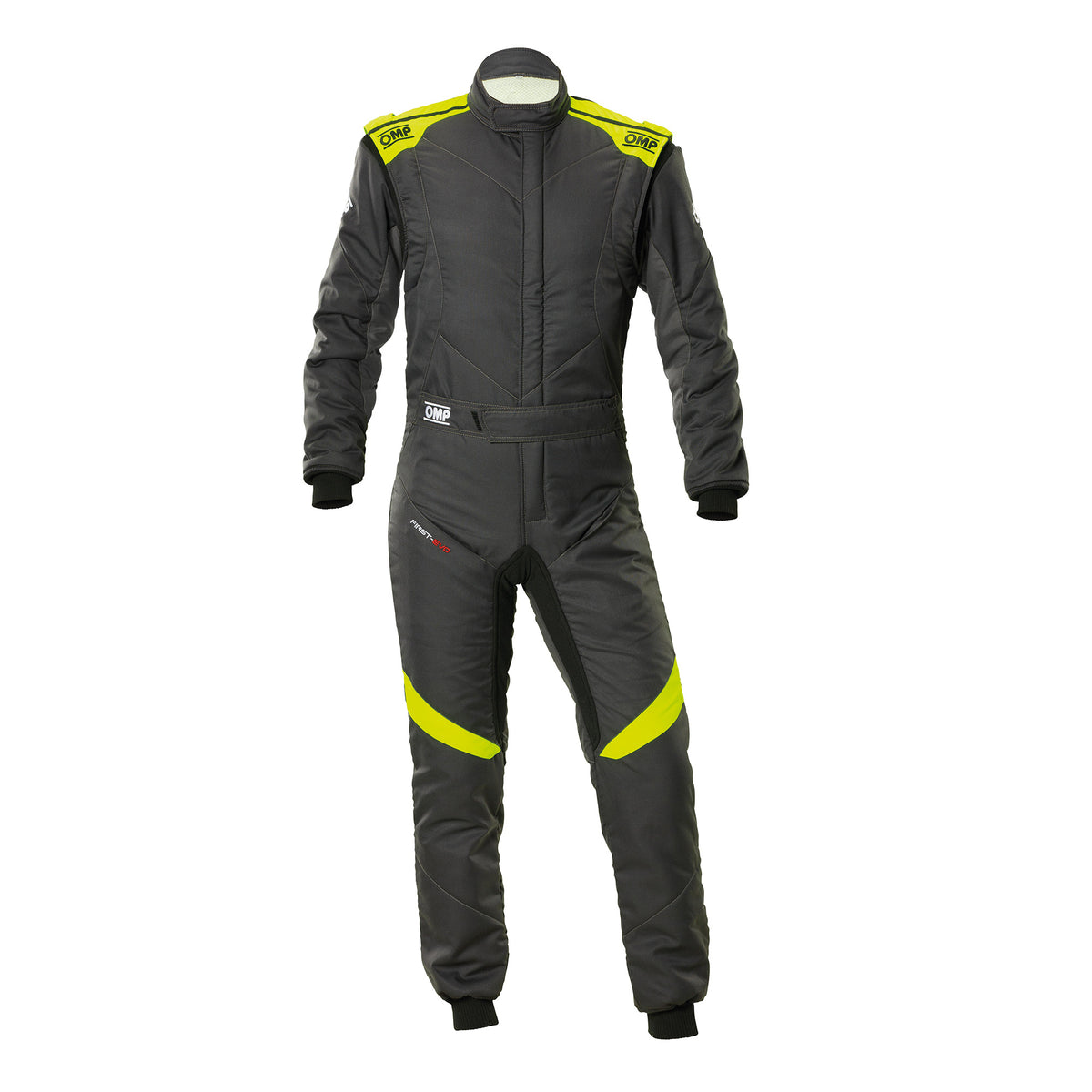 OMP Racing First EVO Overall Suit - Anthracite/Fluorescent Yellow