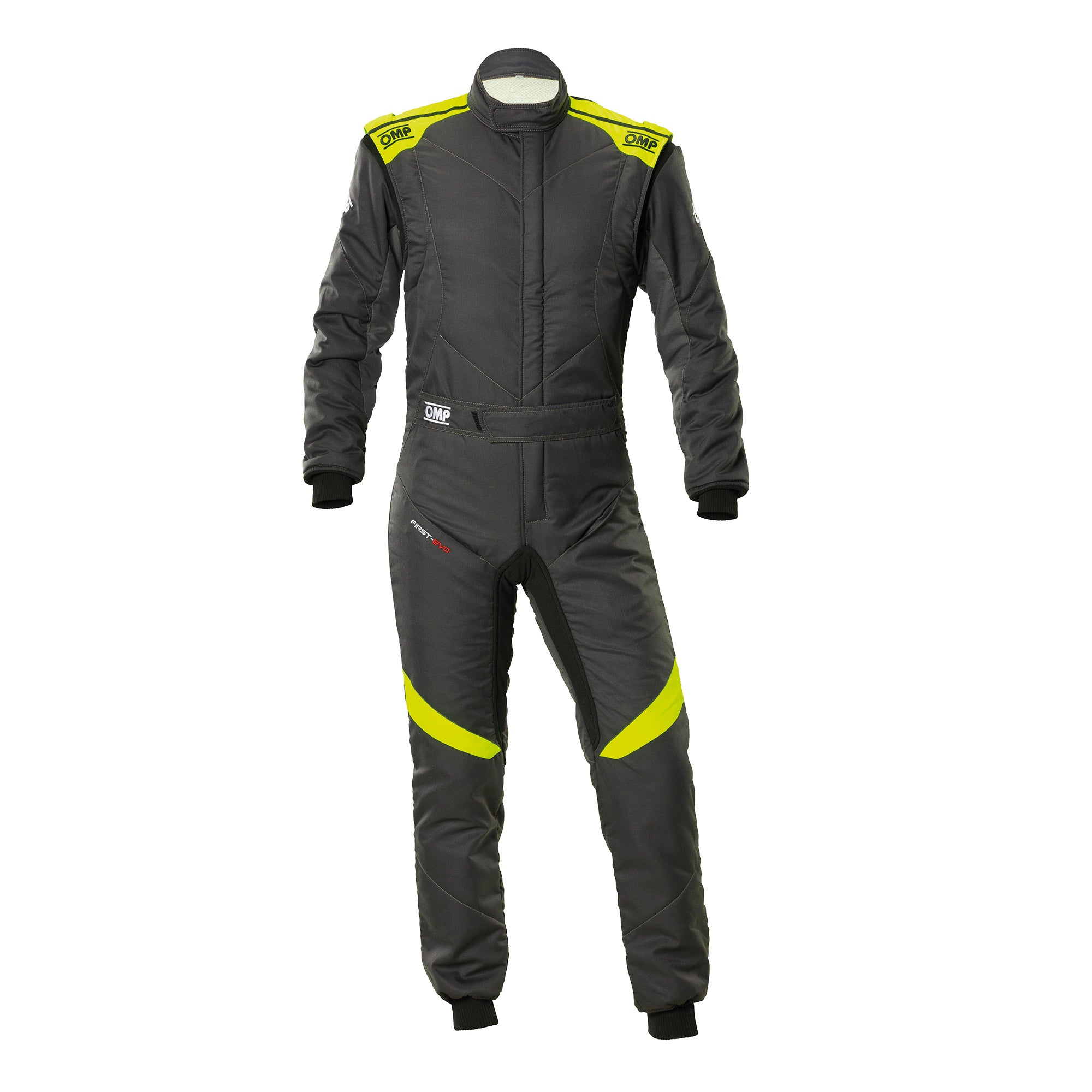 OMP Racing First EVO Overall Suit - Anthracite/Fluorescent Yellow
