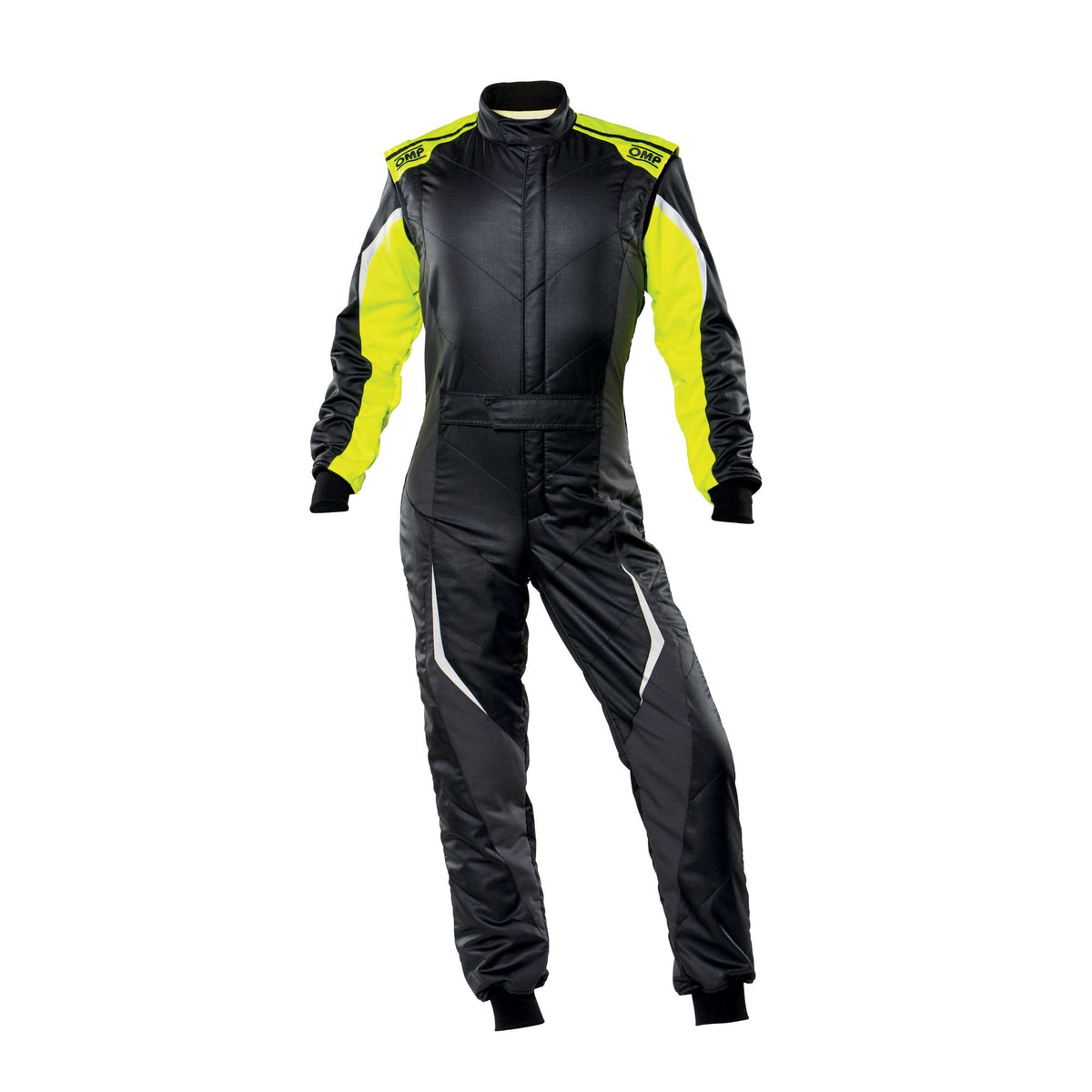OMP Racing Tecnica EVO Suit FIA 8856-2018 - SFI 3.2A/5 - Black/Fluorescent Yellow