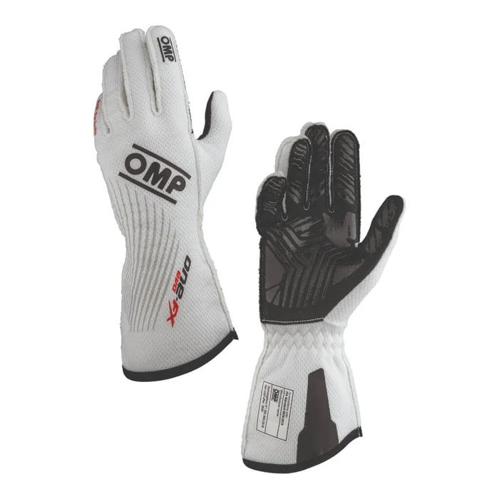 OMP Racing One EVO FX FIA 8856-2018 Gloves - White