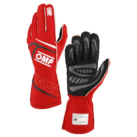 OMP Racing First Gloves FIA 8856-2018 - Red