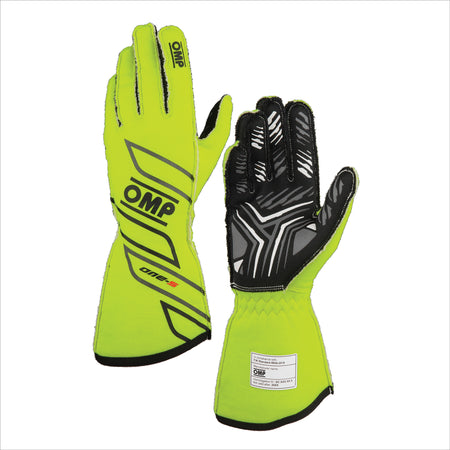 OMP Racing One-S my2025 FIA 8856-2018 Gloves - Fluorescent Yellow