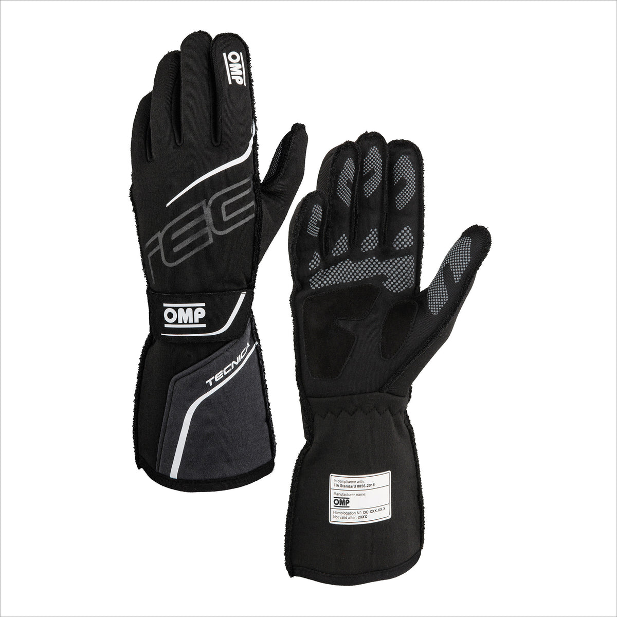 OMP Racing Tecnica Gloves FIA 8856-2018 - Black/Anthracite