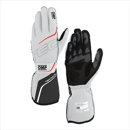 OMP Racing Tecnica Gloves FIA 8856-2018 - White/Anthracite