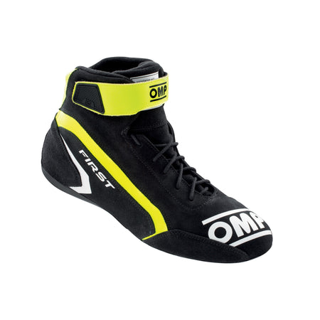 OMP Racing First Shoes FIA 8856-2018 – SFI 3.3/5 - Black/Fluorescent Yellow