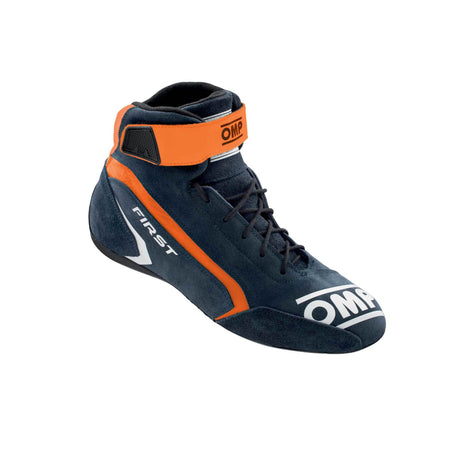OMP Racing First Shoes FIA 8856-2018 – SFI 3.3/5 - Blue/Fluorescent Orange