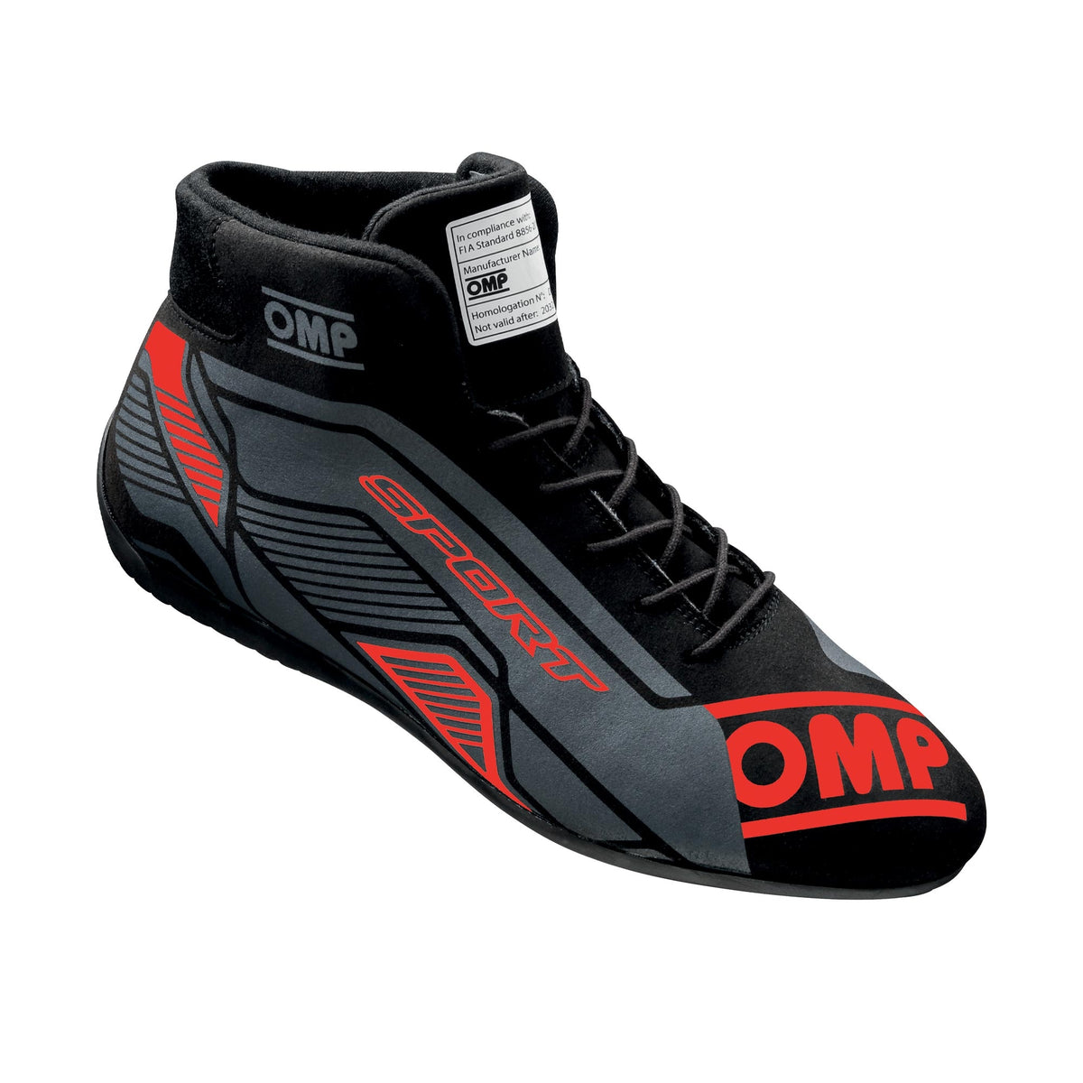 OMP Racing Sport Shoes FIA 8856-2018 – SFI 3.3/5 - Black/Red