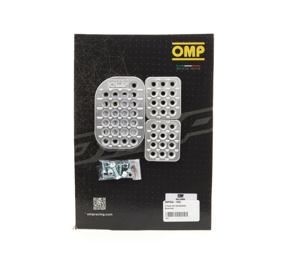 OMP Aluminum Pedal Pad Set - Brake / Clutch / Gas - Sandblasted OA0-1863