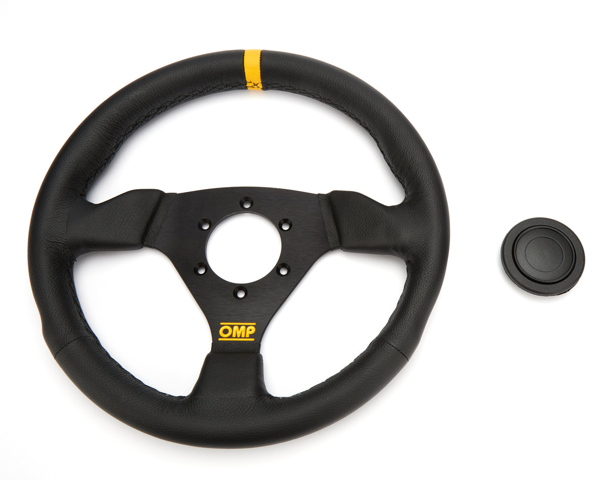 OMP WRC Steering Wheel - 350 mm Diameter - 65 mm Dish - Black Suede Grip - Black