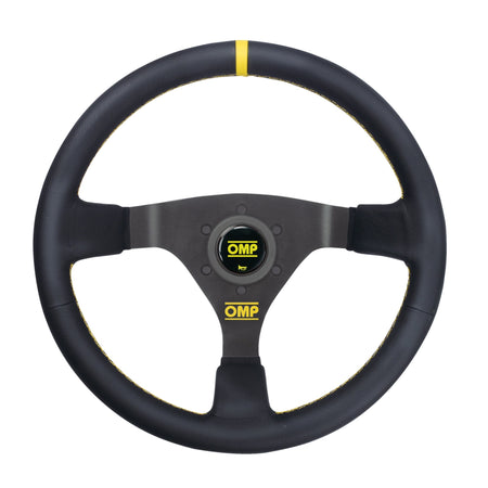 OMP WRC Steering Wheel - 350 mm Diameter - 65 mm Dish - Black Leather Grip - Black OD0-1980-071