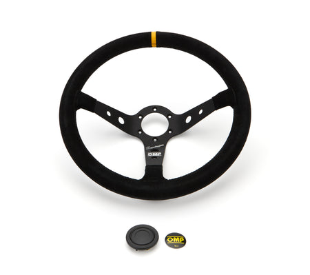 OMP Corsica Superleggero Steering Wheel - 350 mm Diameter - 95 mm Dish - Black Suede Grip - Black