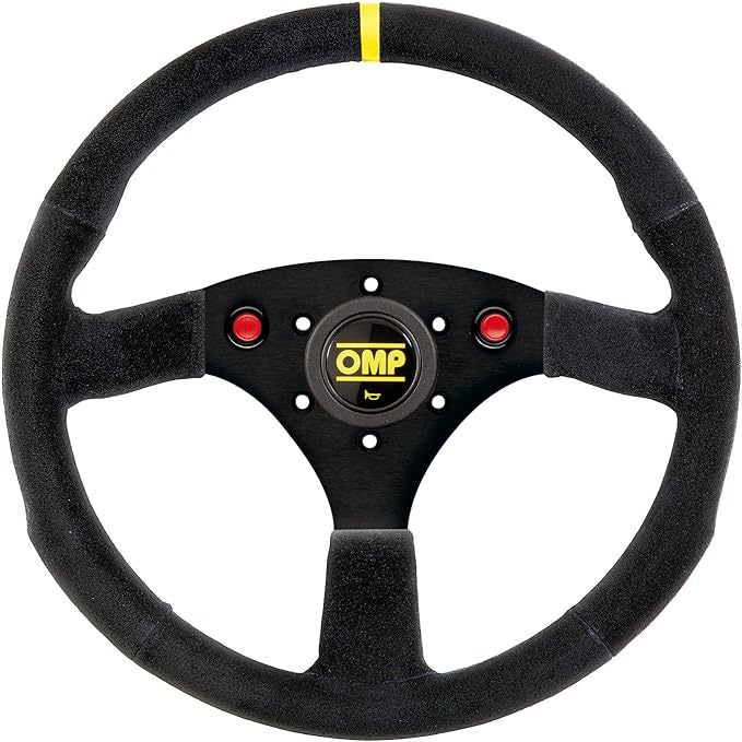 OMP 320 ALU SP Steering Wheel - 320 mm Diameter - Flat - Black Suede Grip - Aluminum