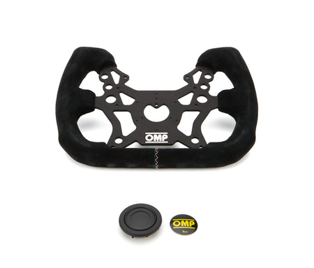 OMP 310 ALU GT Steering Wheel - 315 mm Diameter - Flat - Black Suede Grip - Black