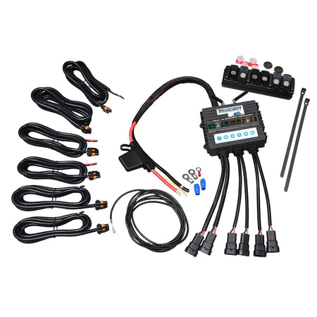 Oracle Lighting Technologies Trigger 6 Shooter Switch Panel - 5.875 x 1.5 in - 6 Rockers - Fused - Red Indicator Lights - Black - Jeep Wrangler JL 2018-24