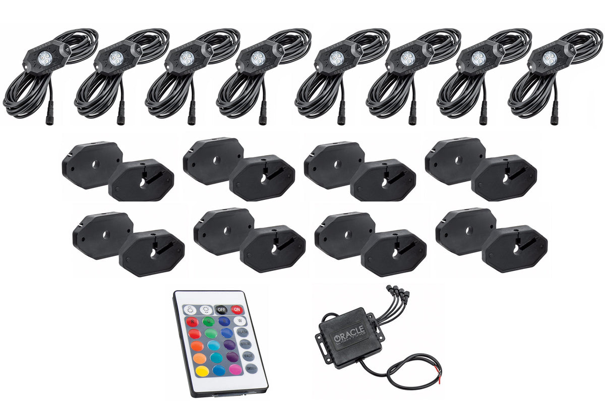 Oracle Lighting Multi-Color 8 Piece Rock Light Kit - Bluetooth / RF Control