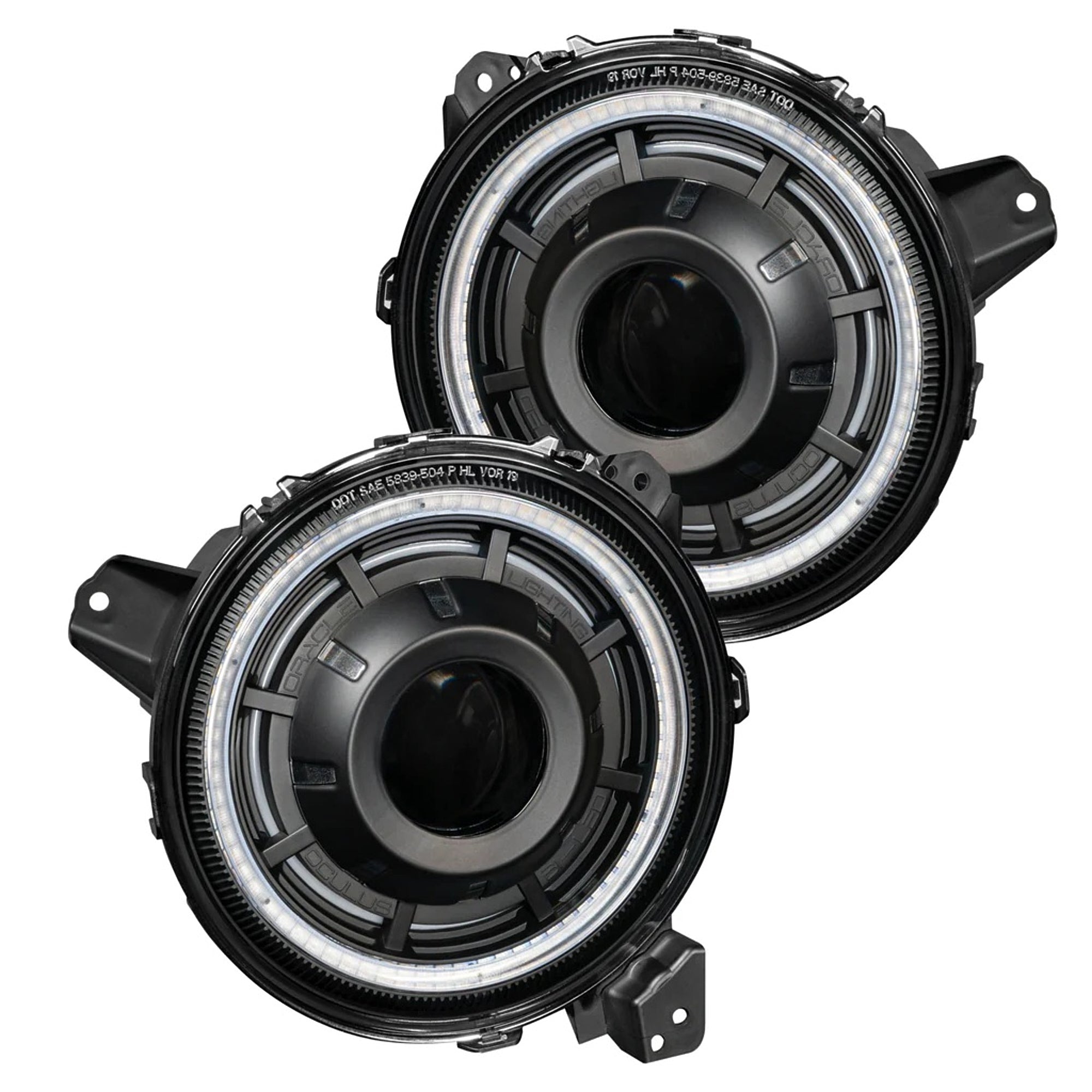 Oracle Lighting ColorShift Sealed Beam LED Headlight - Halo LED Ring - Jeep Wrangler JL 2018-24 / Jeep Gladiator 2020-24 (Pair)