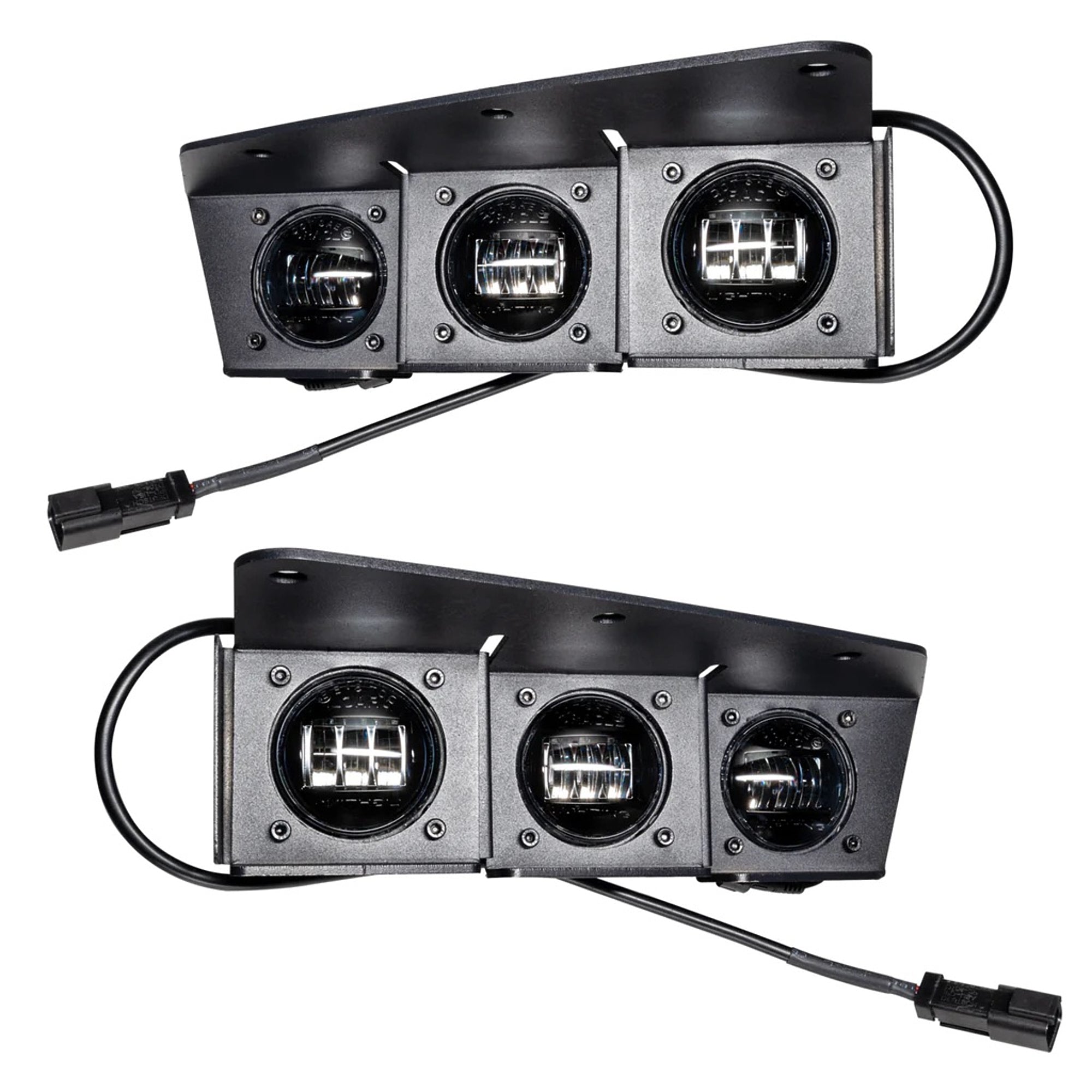 Oracle Lighting Triple Pod Bumper Mount Fog Light - White LED - Black - Ford Midsize SUV 2021-23