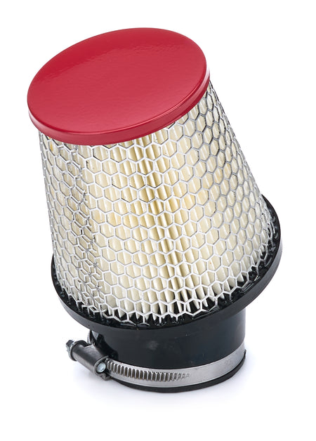 OTR Filters Quarter Midget Conical Air Filter Element - 4.25 Base Diameter - 3.06 in Top Diameter - 4 in Tall - Red End Cap