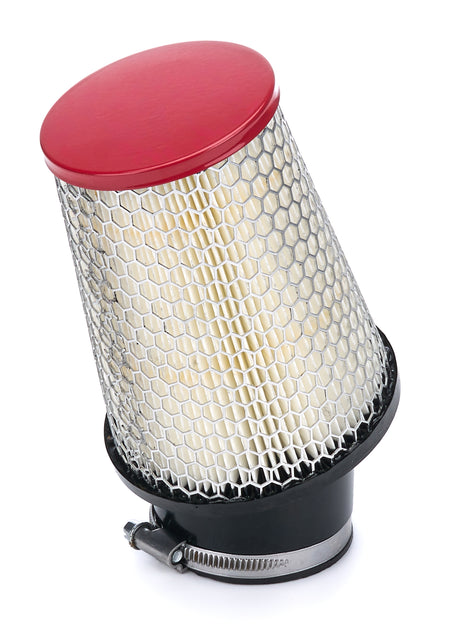 OTR Filters Quarter Midget Conical Air Filter Element - 4.25 Base Diameter - 3.06 in Top Diameter - 5 in Tall - Red End Cap