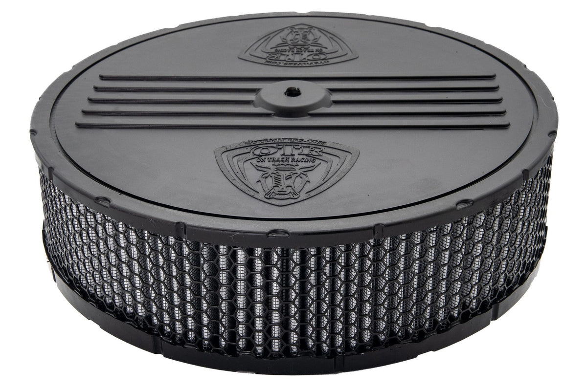 OTR Filters Round Air Filter Element - 10 in Diameter - 2 in Tall - Gray - Holley Dominator