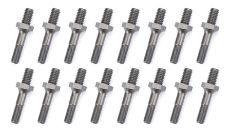 OptiTorque Rocker Arm Stud - 7/16-14 in Base Thread - 3/8-24 in Top Thread - 1.750 in Effective Stud Length - Black Oxide - Small Block Chevy (Set of 16)