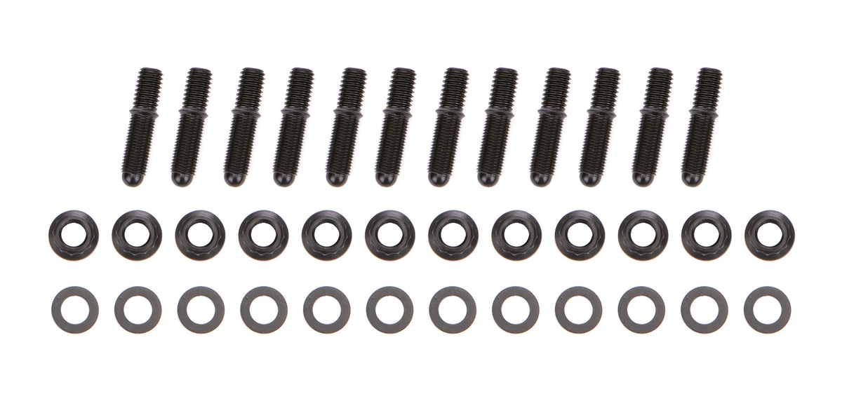 OptiTorque Header Stud - 3/8-16 and 3/8-24 in Thread - 1.675 in Long - Broached - Small Block Chevy (Case of 12)