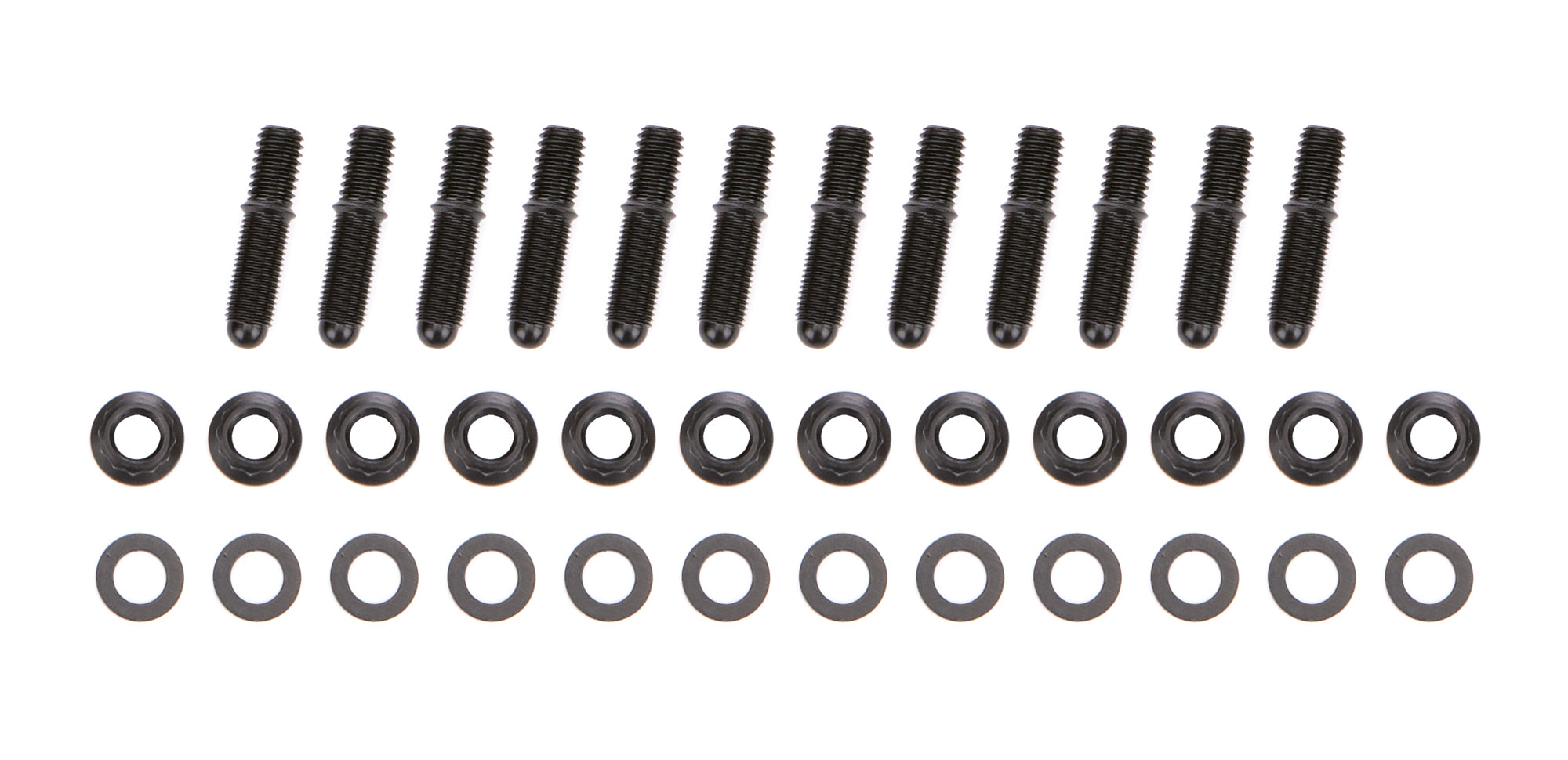 OptiTorque Header Stud - 3/8-16 and 3/8-24 in Thread - 1.675 in Long - Broached - Small Block Chevy (Case of 12)