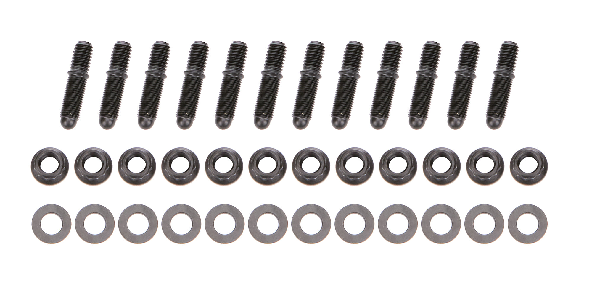 OptiTorque Header Stud - 3/8-16 and 3/8-24 in Thread - 1.675 in Long - Small Journal - Small Block Chevy (Set of 12)