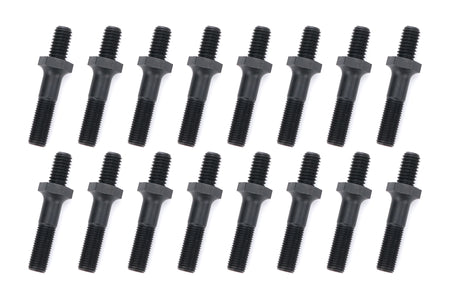 OptiTorque Rocker Arm Stud - 7/16-14 in Base Thread - 3/8-24 in Top Thread - 1.900 in Effective Stud Length - Black Oxide - Small Block Chevy (Set of 16)