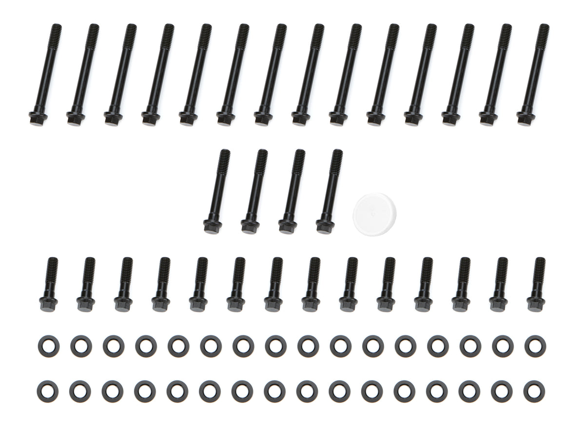 OptiTorque Patriot Series Cylinder Head Bolt Kit - Hex Head - Chromoly - Black Oxide - Small Block Chevy