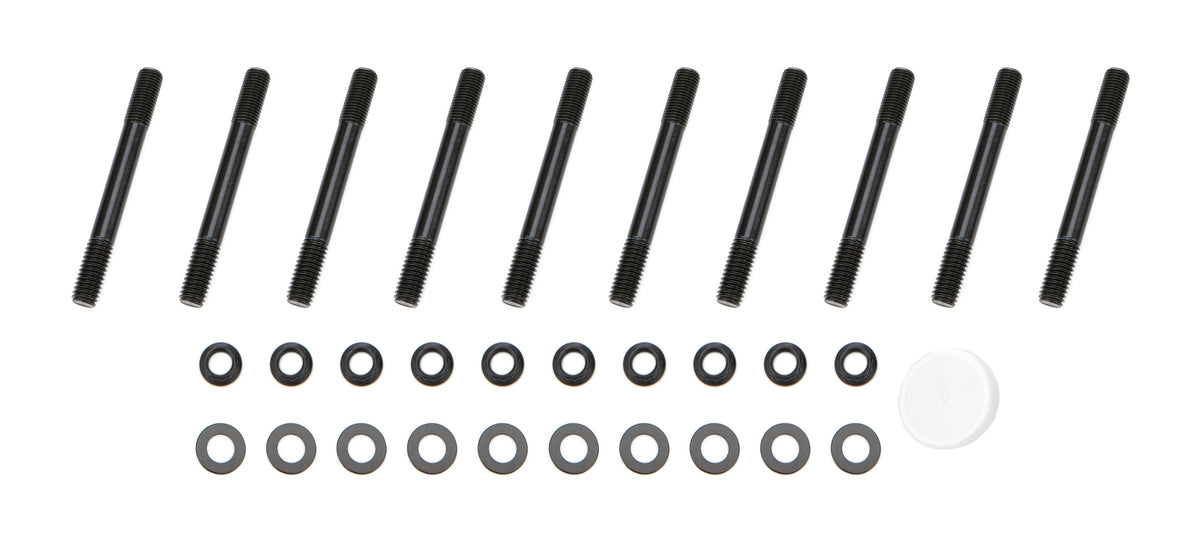 OptiTorque Patriot Series Main Stud Kit - Hex Nuts - 2-Bolt Mains - Chromoly - Black Oxide - Small Journal - Small Block Chevy