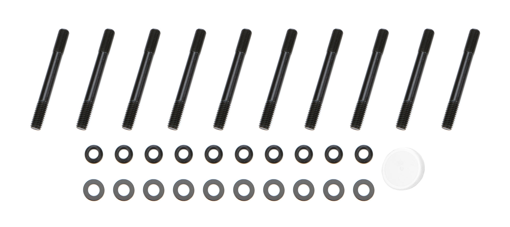 OptiTorque Patriot Series Main Stud Kit - Hex Nuts - 2-Bolt Mains - Chromoly - Black Oxide - Small Journal - Small Block Chevy