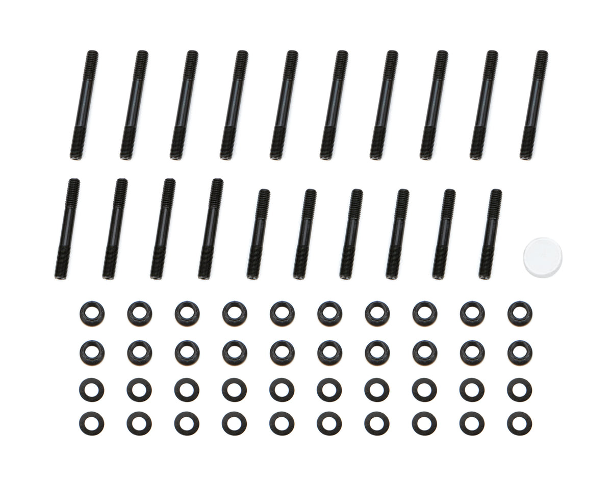 OptiTorque Patriot Series Main Stud Kit - Hex Nuts - 4-Bolt Mains - Chromoly - Black Oxide - Dart Big M - Splayed Cap Bolts - Big Block Chevy