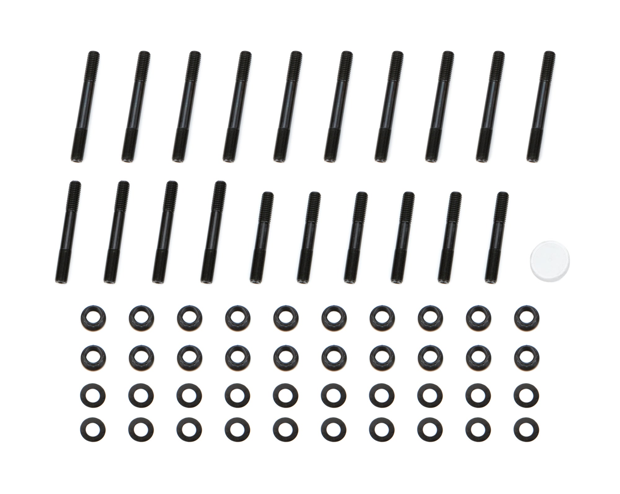 OptiTorque Patriot Series Main Stud Kit - Hex Nuts - 4-Bolt Mains - Chromoly - Black Oxide - Dart Big M - Splayed Cap Bolts - Big Block Chevy