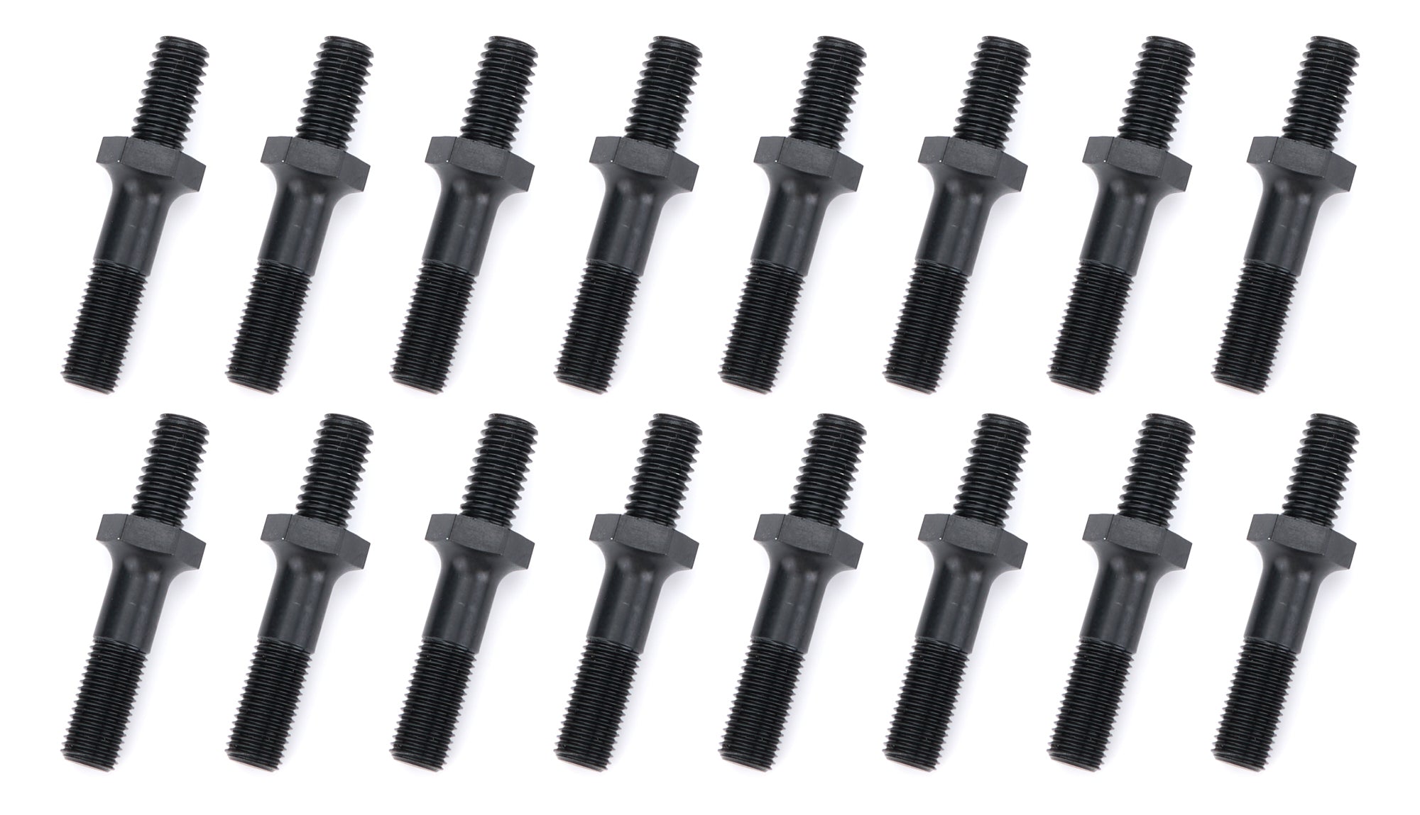 OptiTorque Rocker Arm Stud - 7/16-14 in Base Thread - 7/16-20 in Top Thread - 1.750 in Long - Black Oxide - Big Block Chevy (Set of 16)