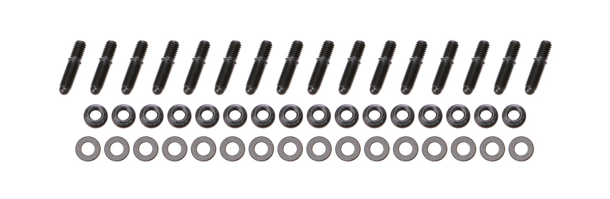 OptiTorque Header Stud - 3/8-16 and 3/8-24 in Thread - 1.670 in Long - Broached - Big Block Chevy (Set of 16)