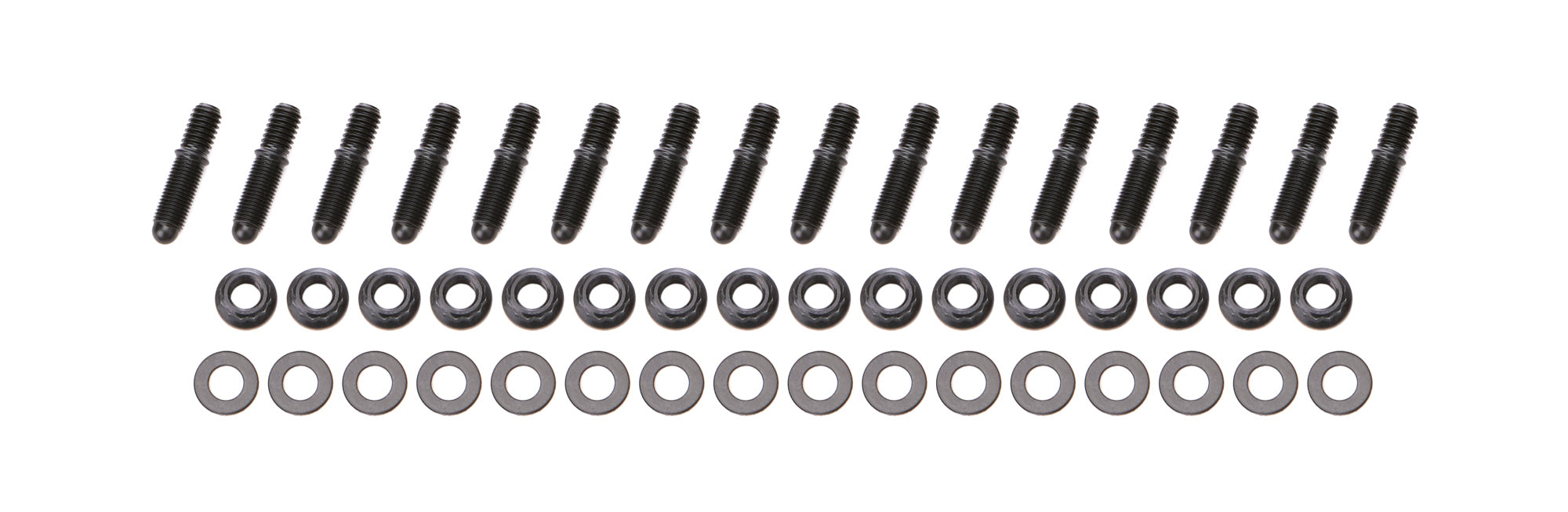 OptiTorque Header Stud - 3/8-16 and 3/8-24 in Thread - 1.670 in Long - Broached - Big Block Chevy (Set of 16)