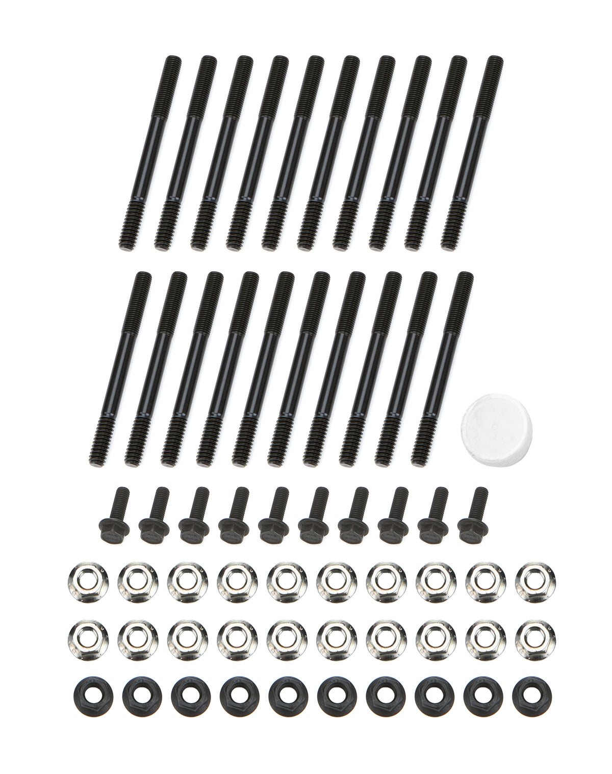 OptiTorque Patriot Series Main Stud Kit - 12 Point Nuts - 4-Bolt Mains - Chromoly - Black Oxide - GM LS-Series